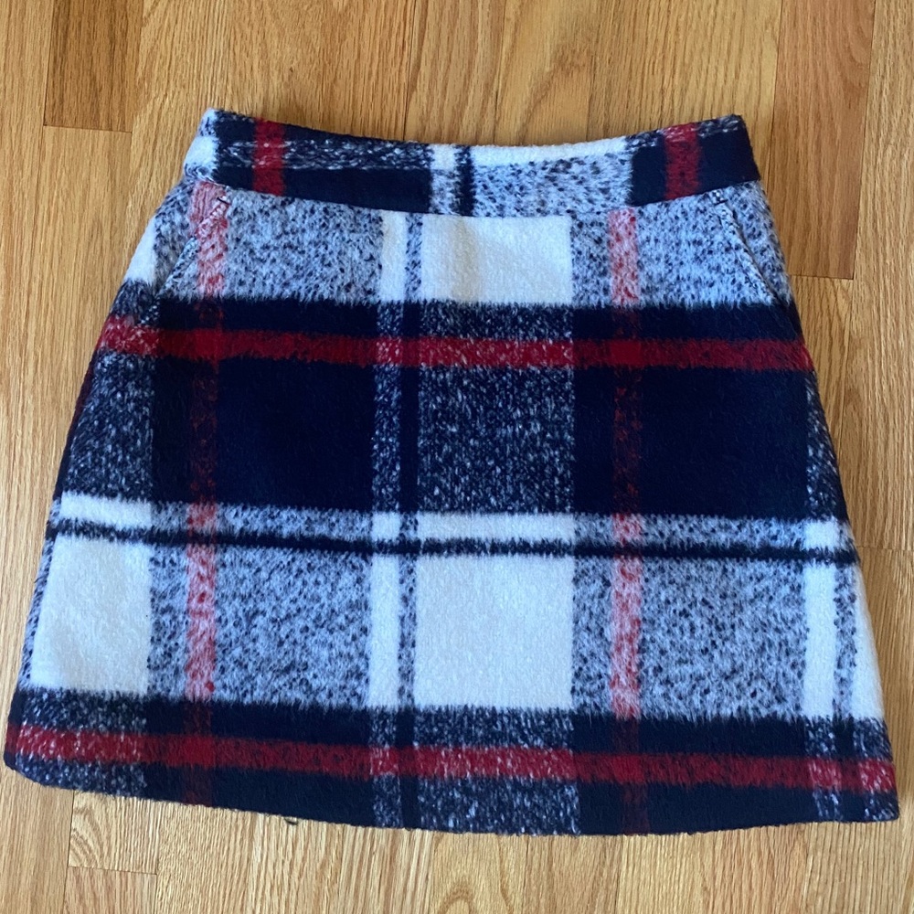 Abercrombie & Fitch Wool Plaid Mini Skirt